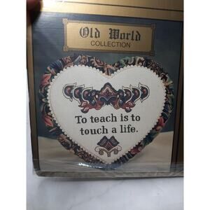 Old World Collection Stitchery Kit To Teach Is To Touch A Life 2702 Heart Shaped